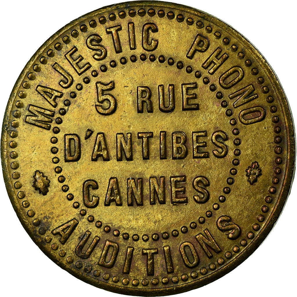 France, Jeton, Majestic Phono Auditions, Cannes, TTB+, Laiton