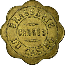Moneda, Francia, Brasserie du Casino, Cannes, 75 Centimes, EBC, Latón