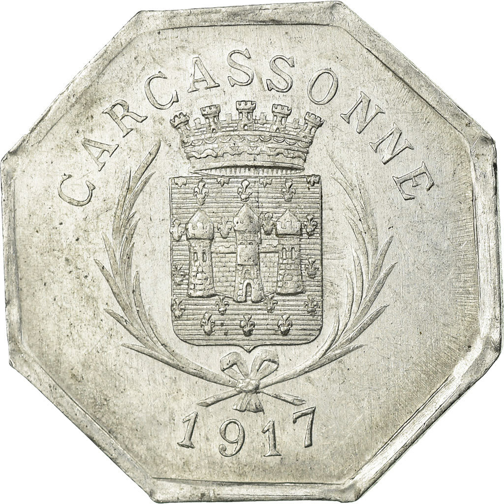 Coin, France, Union des Commerçants, Carcassonne, 25 Centimes, 1917, AU(50-53)