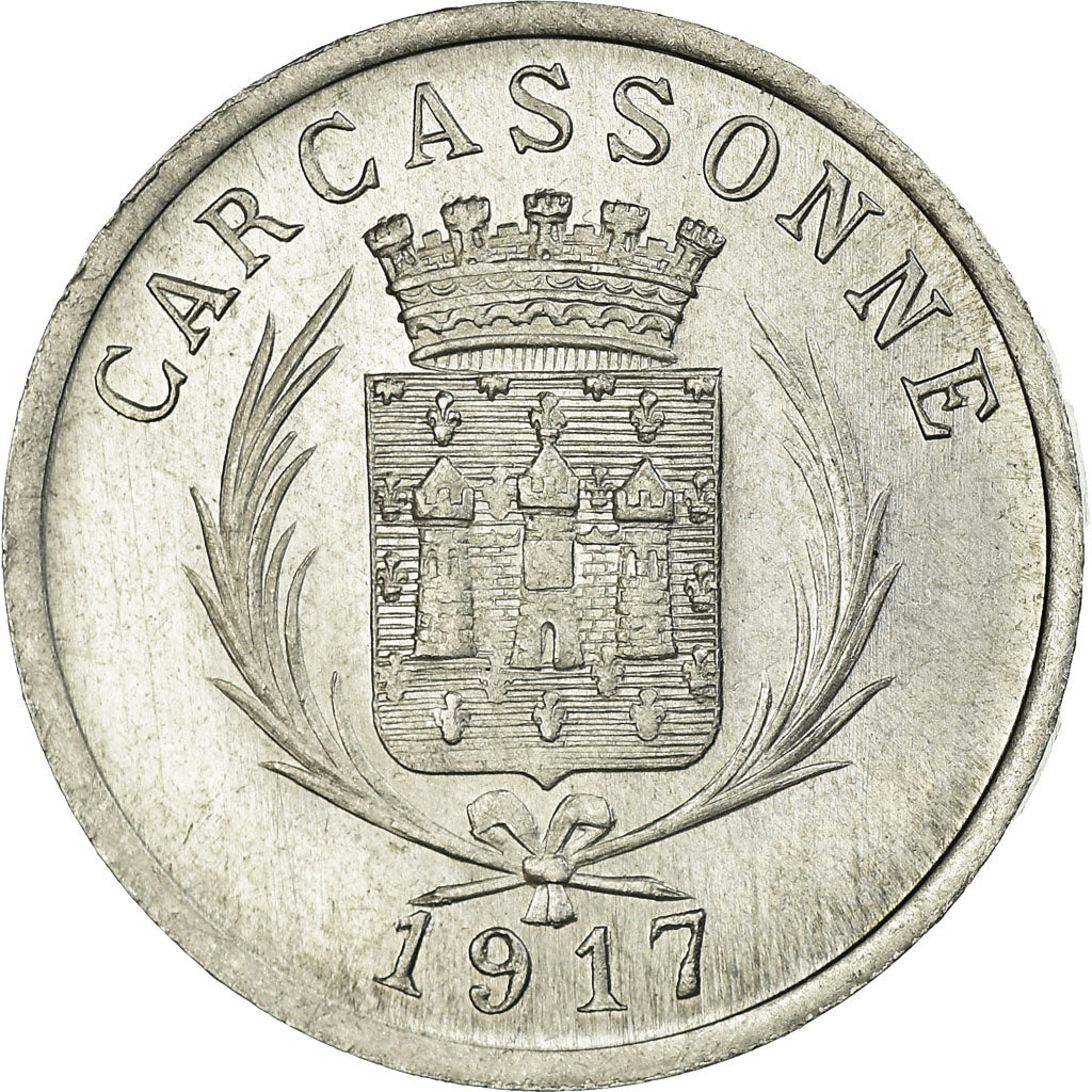 Coin, France, Union des Commerçants, Carcassonne, 5 Centimes, 1917, AU(55-58)