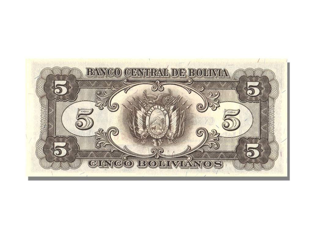 Bolivia, 5 Bolivianos, 1945, KM #138a, 1945-12-20, UNC(65-70), F