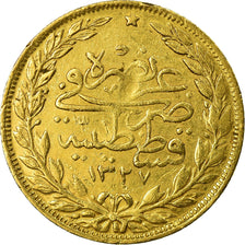 Monnaie, Turquie, Muhammad V, 100 Kurush, 1911/AH1327, Qustantiniyah, TTB, Or