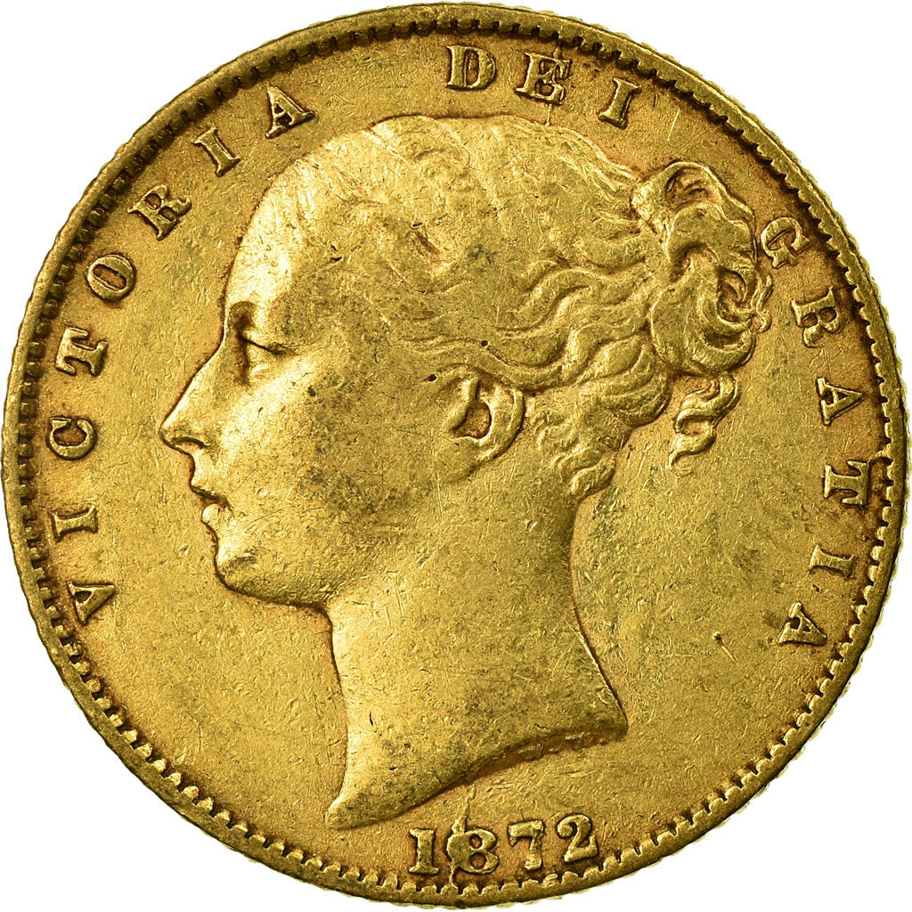 Coin, Great Britain, Victoria, Sovereign, 1872, EF(40-45), Gold, KM:736.2
