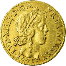 Moneta, Francja, Louis XIV, Louis d'or à la mèche longue, 1648, Paris