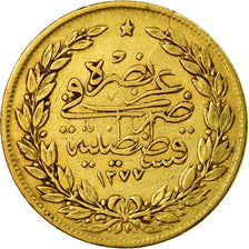 Coin, Turkey, Abdul Aziz, 100 Kurush, 1865/AH1277, Qustantiniyah, EF(40-45)