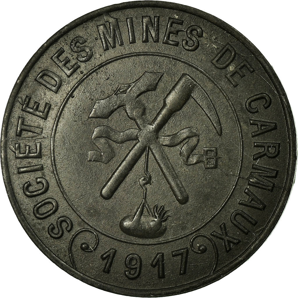Moneta, Francja, Société des Mines, Carmaux, 5 Centimes, 1917, AU(55-58)