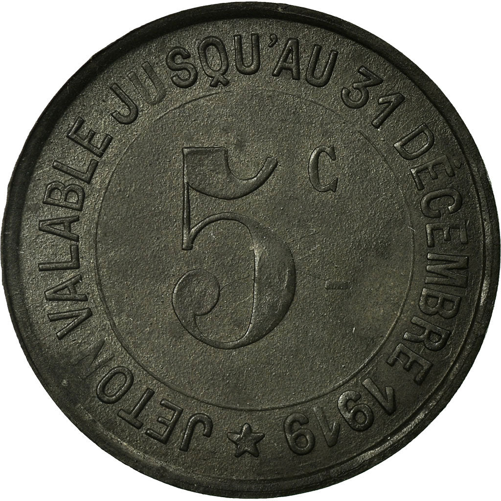 Moneta, Francja, Société des Mines, Carmaux, 5 Centimes, 1917, AU(55-58)