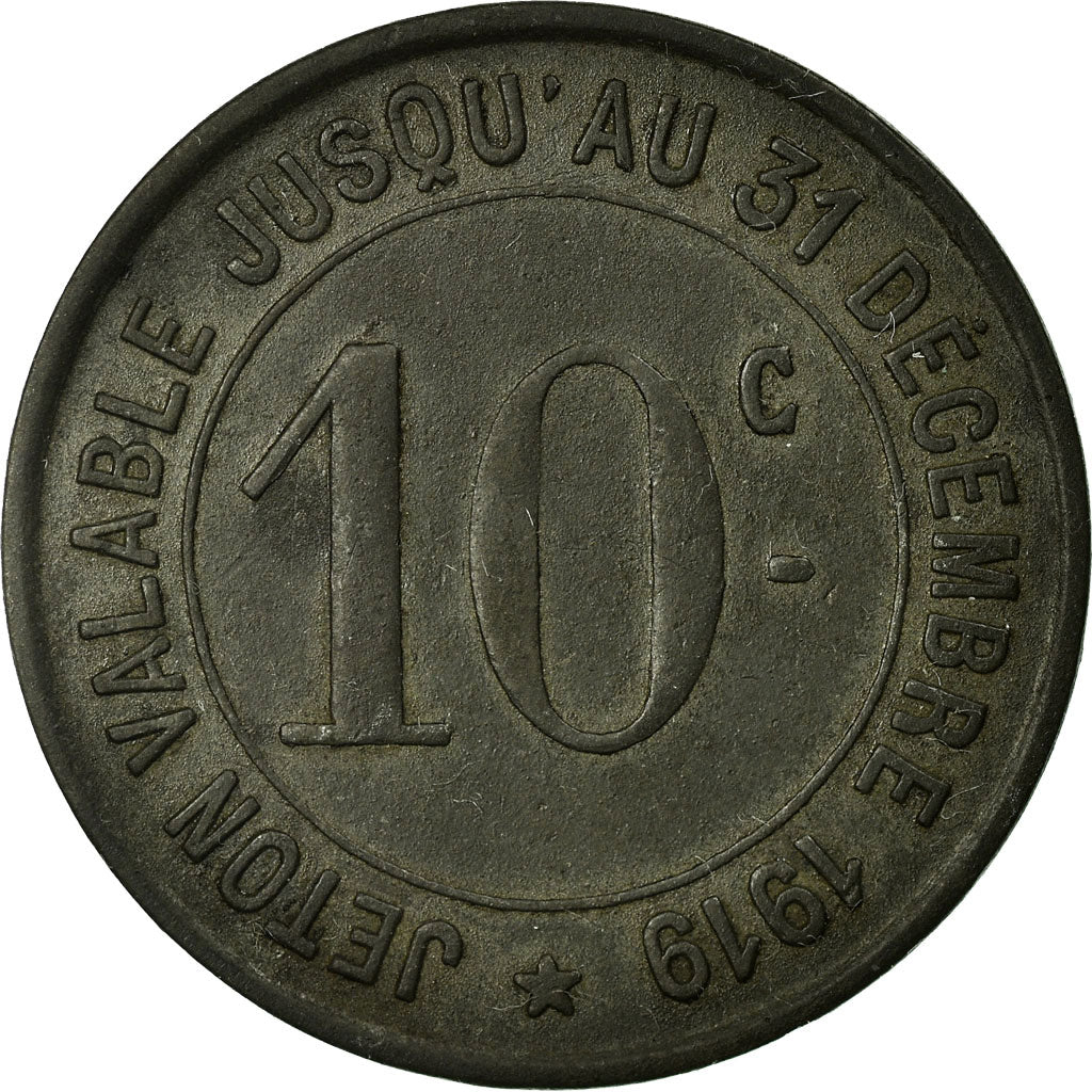 Munten, Frankrijk, Société des Mines, Carmaux, 10 Centimes, 1917, ZF, Zinc