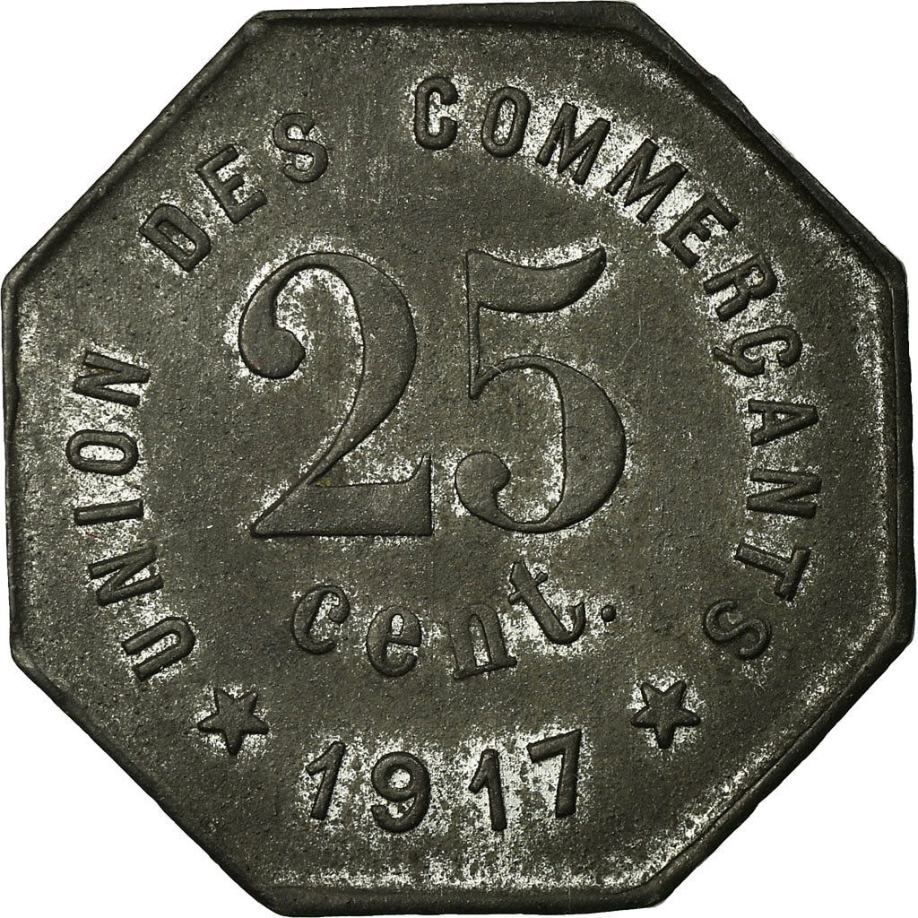 Moneta, Francia, Union des Commerçants, Castelnaudary, 25 Centimes, 1917, BB+