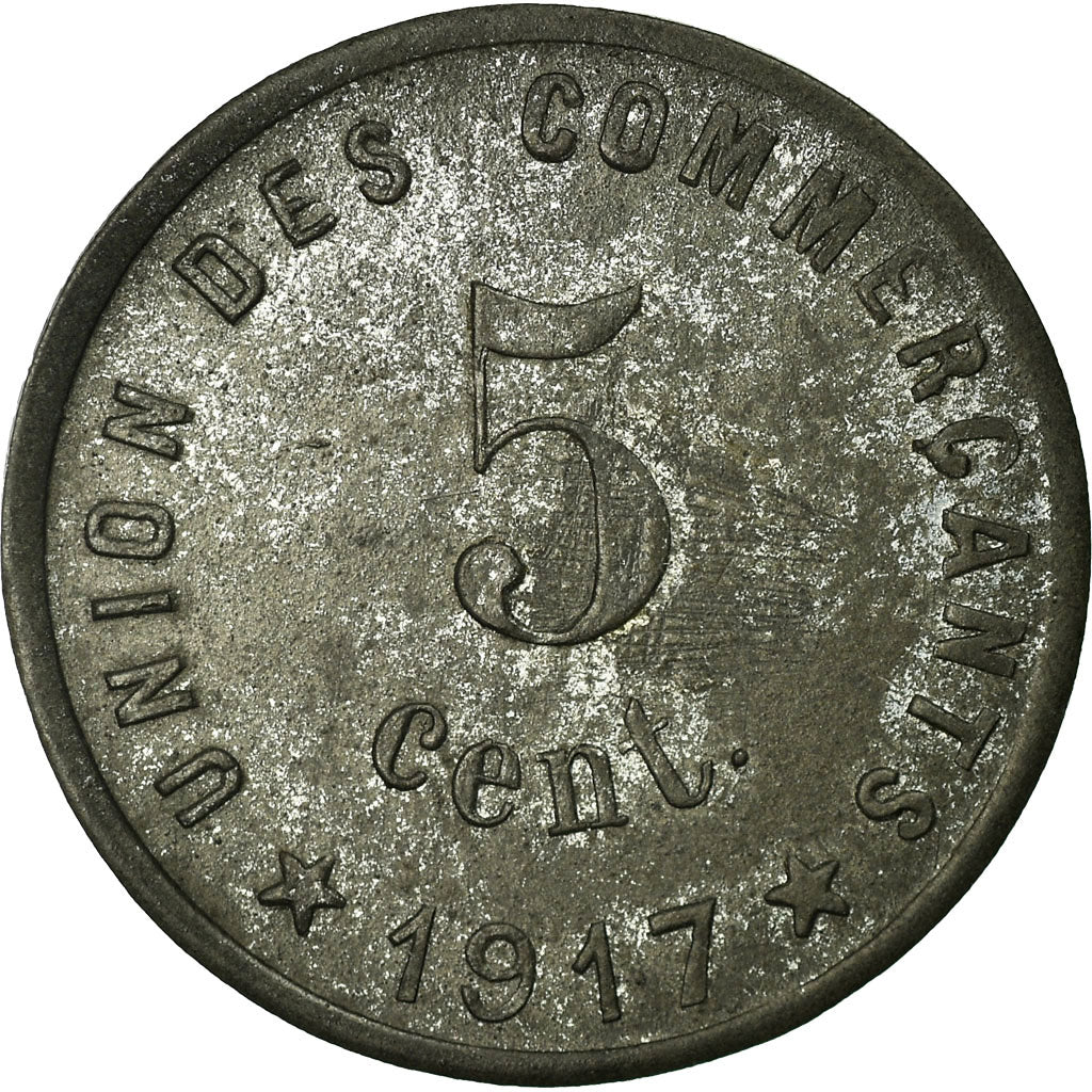 Coin, France, Union des Commerçants, Castelnaudary, 5 Centimes, 1917