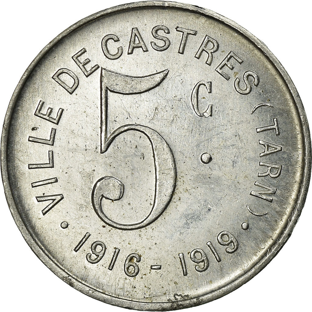 Münze, Frankreich, Ville de Castres, Castres, 5 Centimes, 1916-1919, VZ+