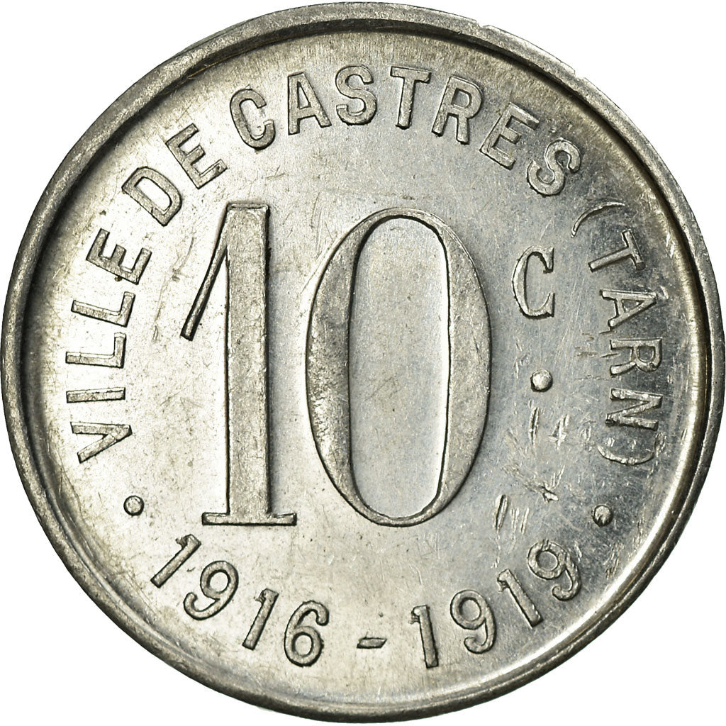 Moneda, Francia, Ville de Castres, Castres, 10 Centimes, 1916-1919, EBC+