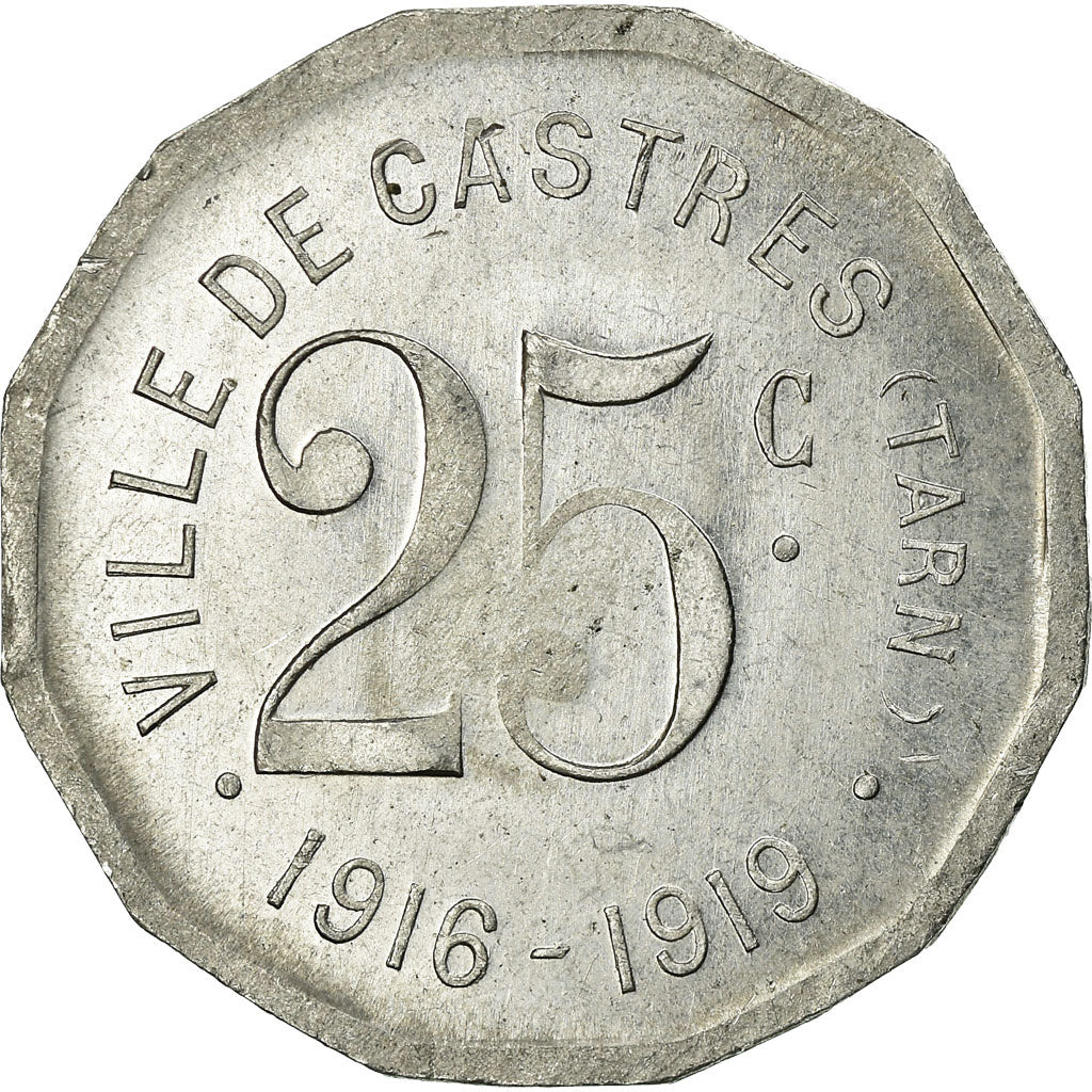 Coin, France, Ville de Castres, Castres, 25 Centimes, 1916-1919, MS(60-62)