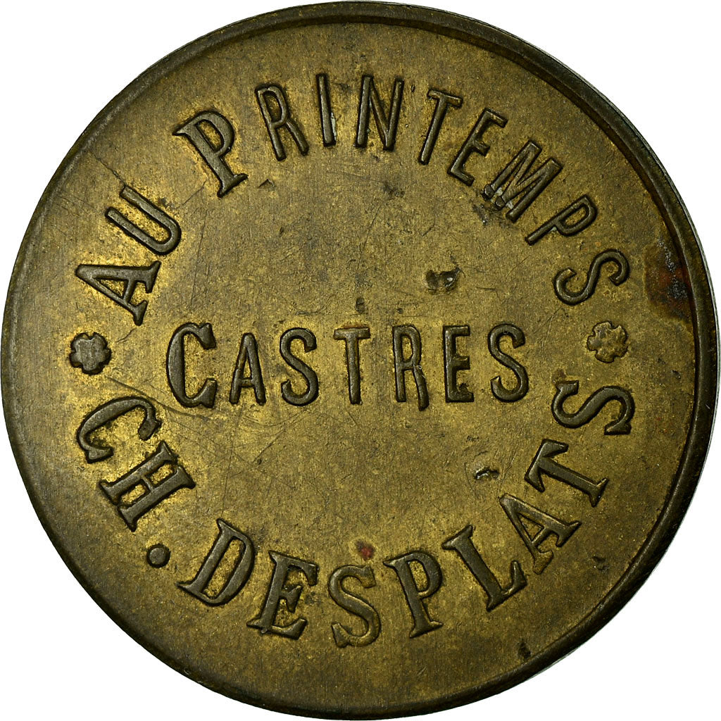 Moeda, França, Au Printemps, Ch. DESPLATS, Castres, 5 Centimes, AU(50-53)