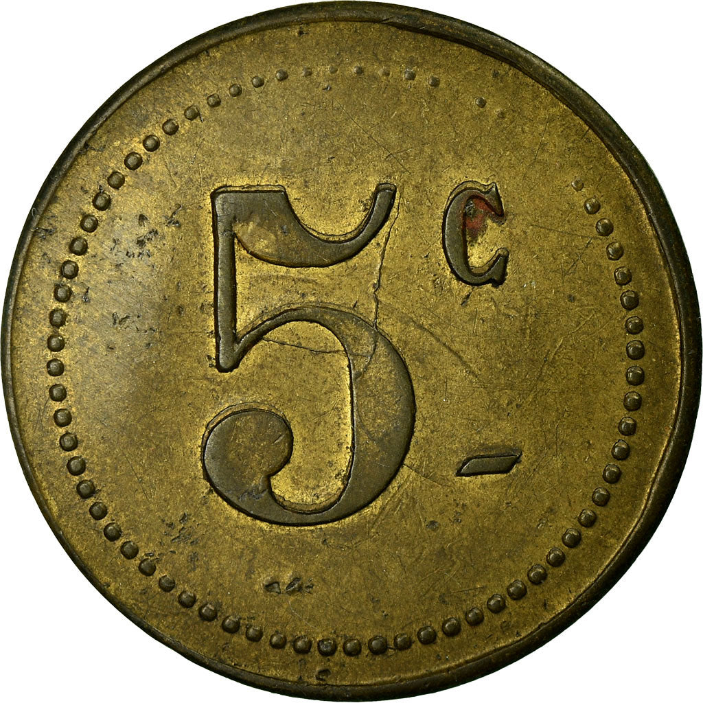 Moeda, França, Au Printemps, Ch. DESPLATS, Castres, 5 Centimes, AU(50-53)