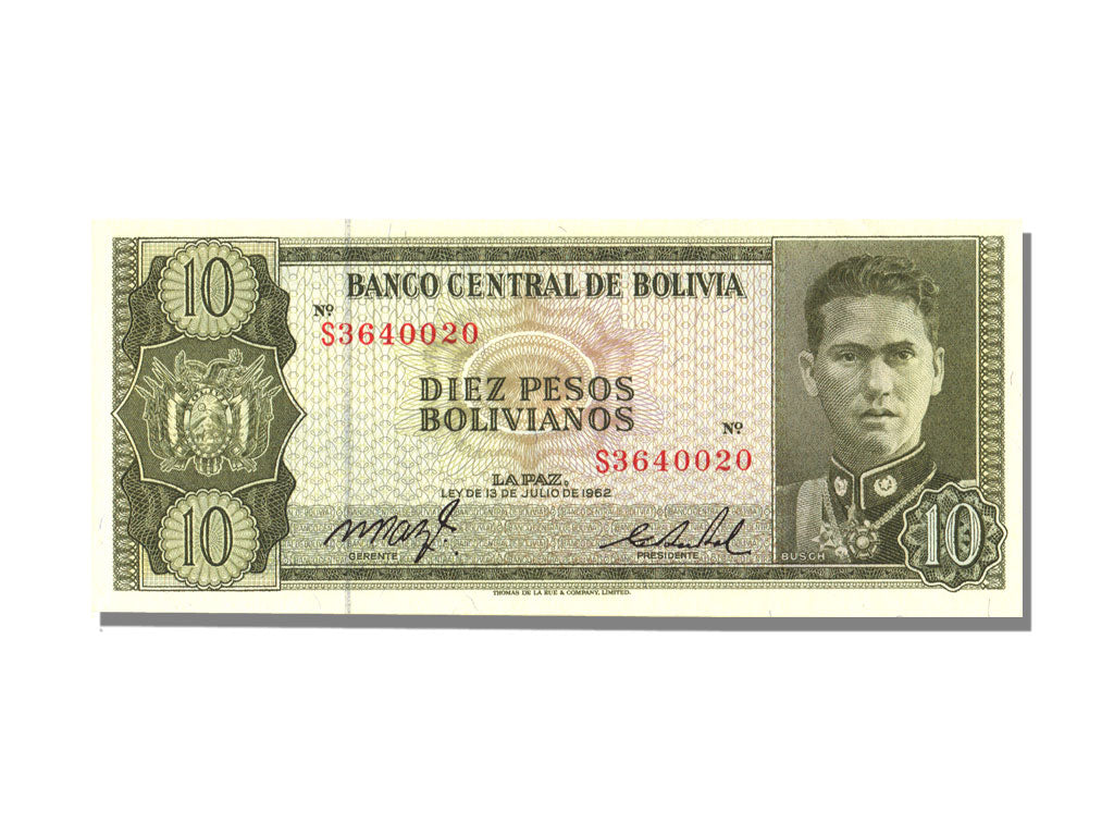 Bolivia, 10 Pesos Bolivianos, 1962, 1962-07-13, UNC(65-70)