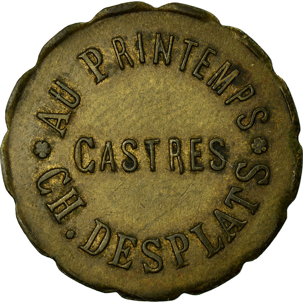 Coin, France, Au Printemps, Ch. DESPLATS, Castres, 10 Centimes, AU(50-53)