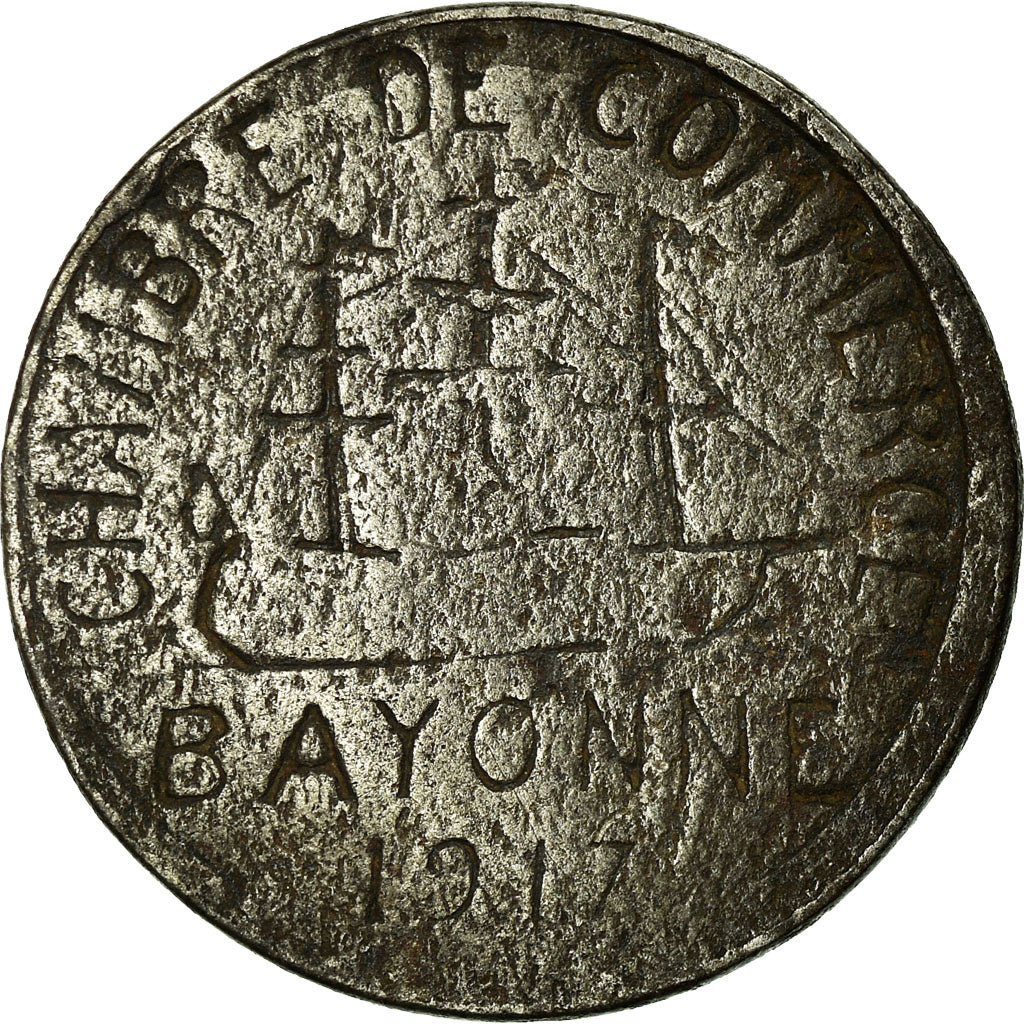 Coin, France, Chambre de Commerce, Bayonne, 5 Centimes, 1917, VF(30-35), Iron
