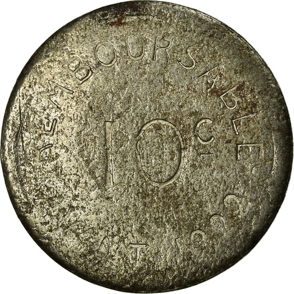 Munten, Frankrijk, Chambre de Commerce, Bayonne, 10 Centimes, 1917, FR+, Iron