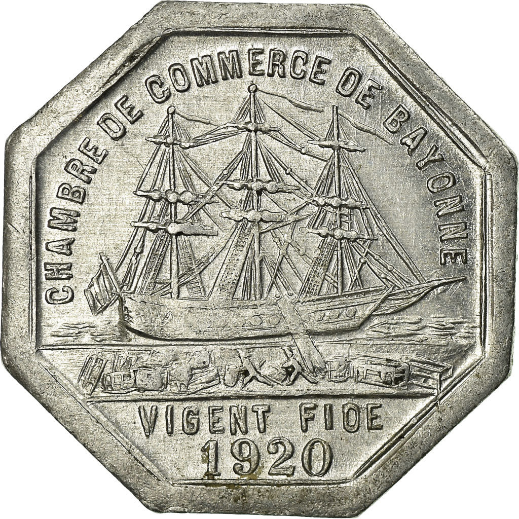 Coin, France, Chambre de Commerce, Bayonne, 25 Centimes, 1920, AU(55-58)