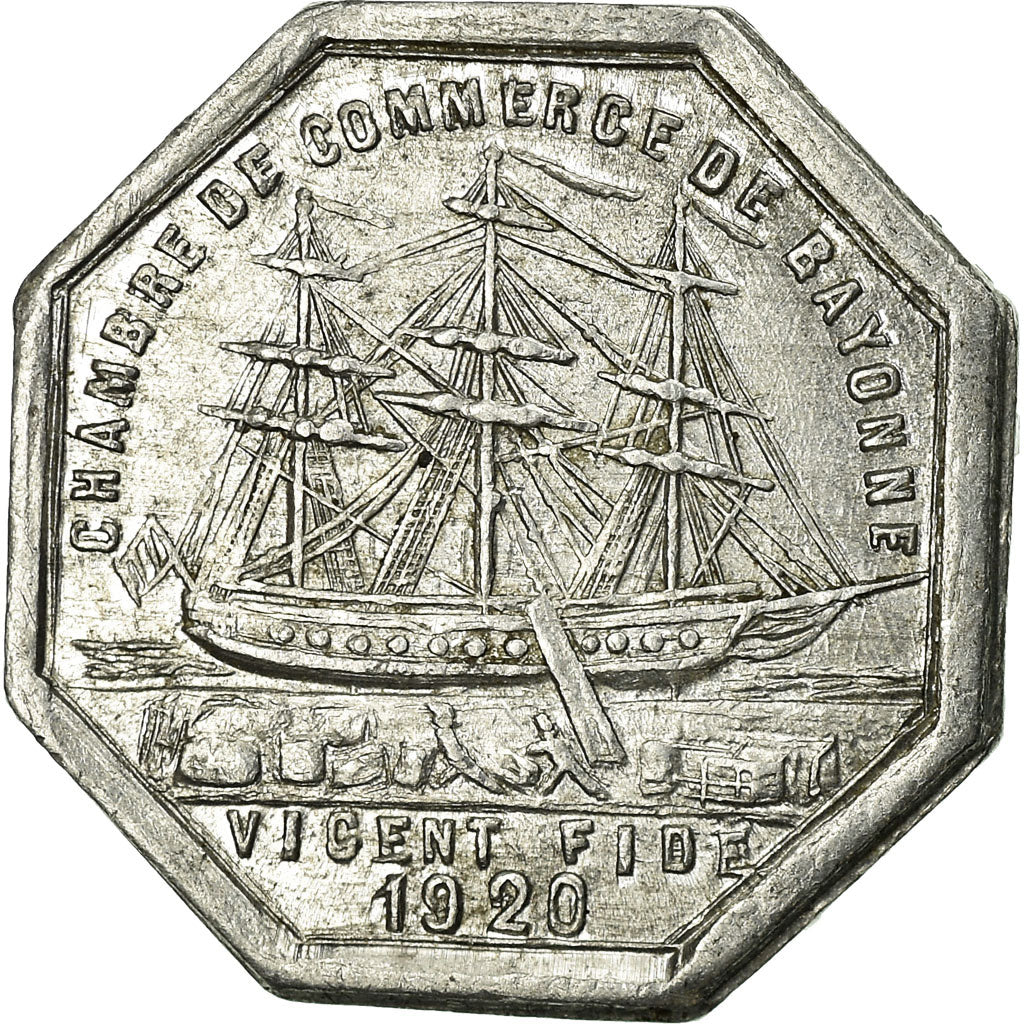 Coin, France, Chambre de Commerce, Bayonne, 10 Centimes, 1920, AU(55-58)