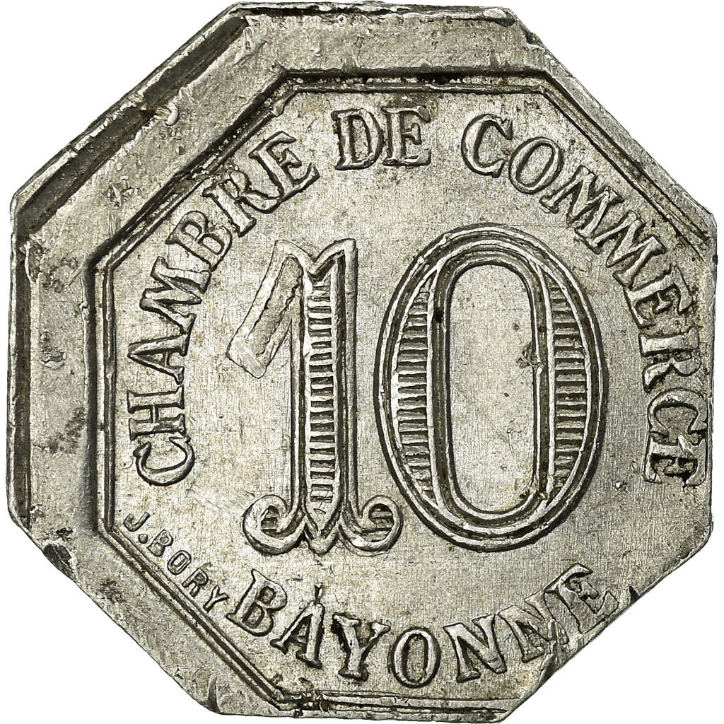 Moneta, Francia, Chambre de Commerce, Bayonne, 10 Centimes, 1920, Frappe