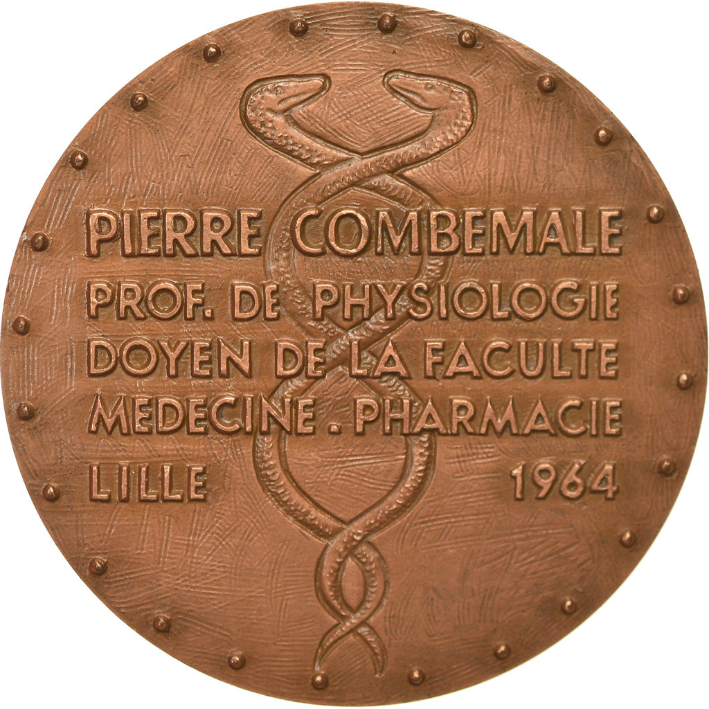 France, Medal, Pierre Combemale, Lille, Medicine, 1964, Morlaix, MS(63), Bronze