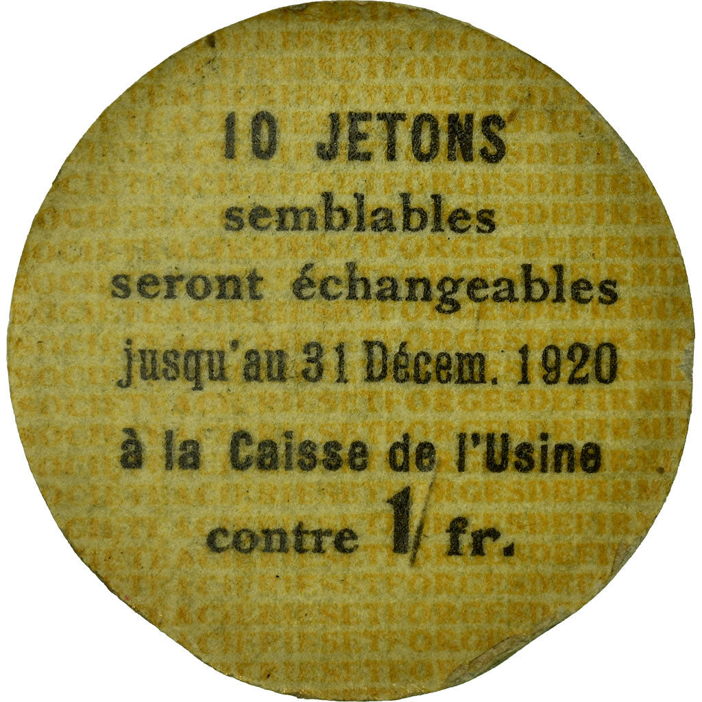 Münze, Frankreich, Aciéries & Forges, Firminy, 10 Centimes, VZ, Cardboard