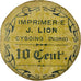 Moneda, Francia, Imprimerie J. LION, Cysoing, 10 Centimes, MBC, Cardboard