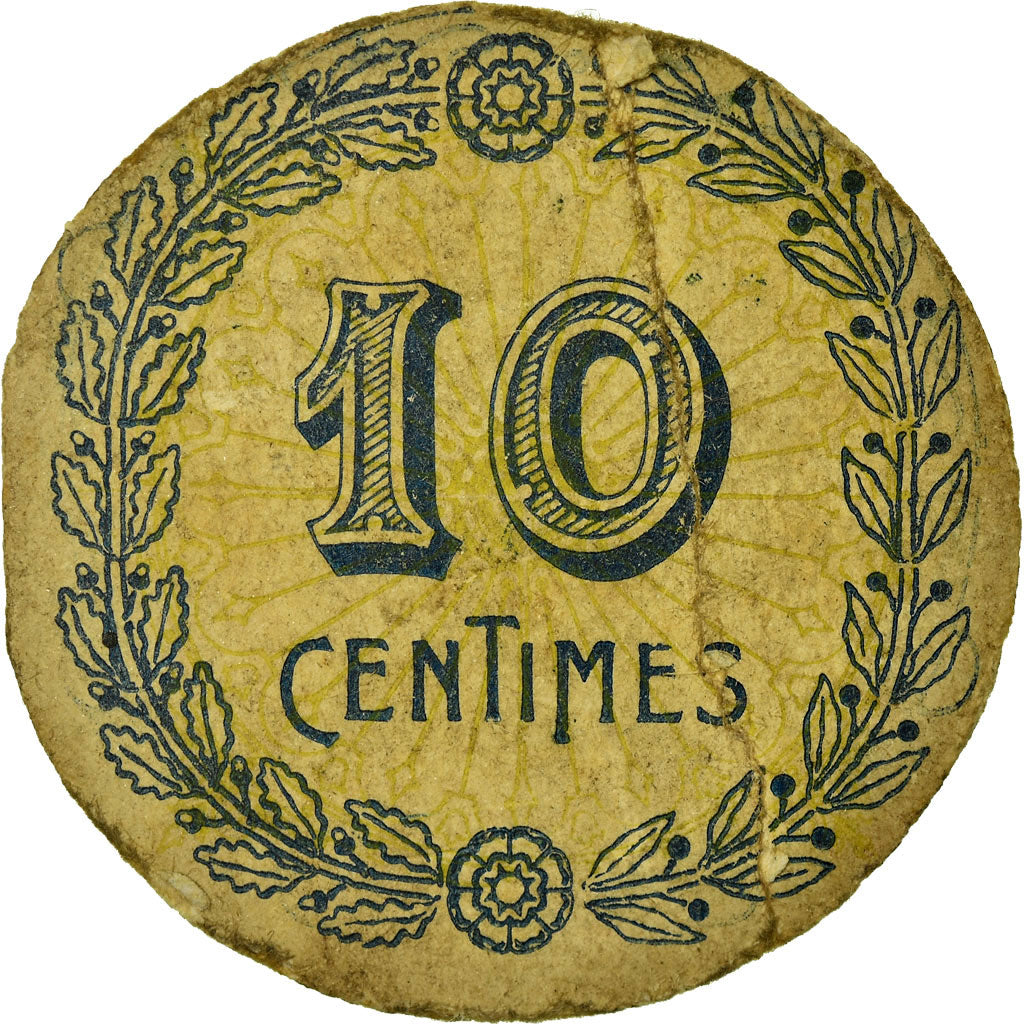 Moneda, Francia, Imprimerie J. LION, Cysoing, 10 Centimes, MBC, Cardboard