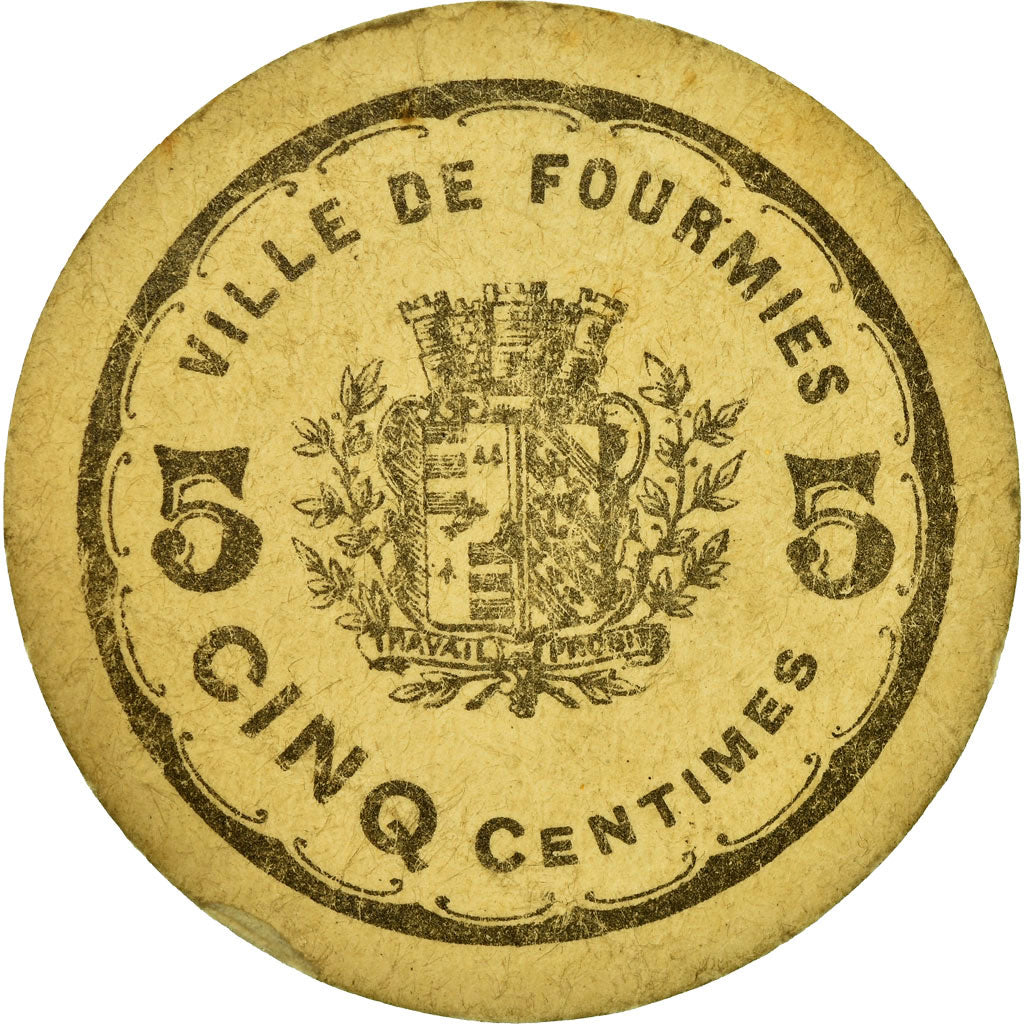 Coin, France, Ville de Fourmies, Fourmies, 5 Centimes, EF(40-45), Cardboard