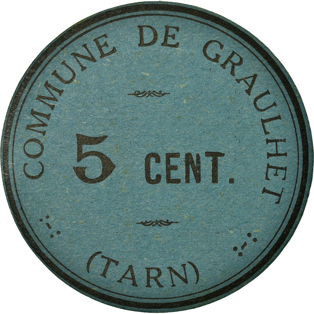 Münze, Frankreich, Commune de Graulhet, Graulhet, 5 Centimes, VZ, Cardboard