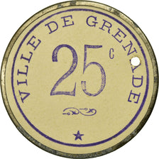 Monnaie, France, Union des Commerçants, Grenade, 25 Centimes, SUP, Carton