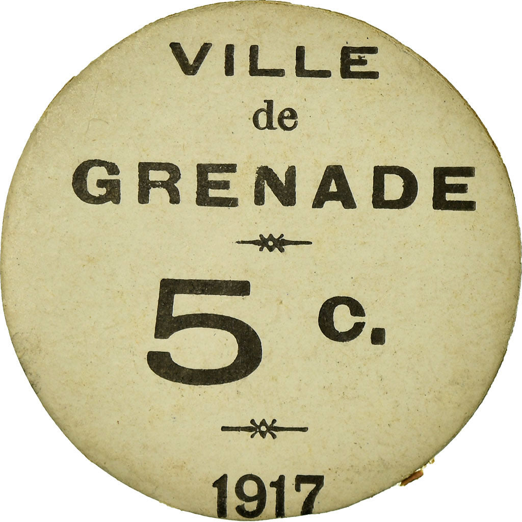 Münze, Frankreich, Union des Commerçants, Grenade, 5 Centimes, 1917, VZ