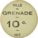 Coin, France, Union des Commerçants, Grenade, 10 Centimes, 1917, AU(55-58)