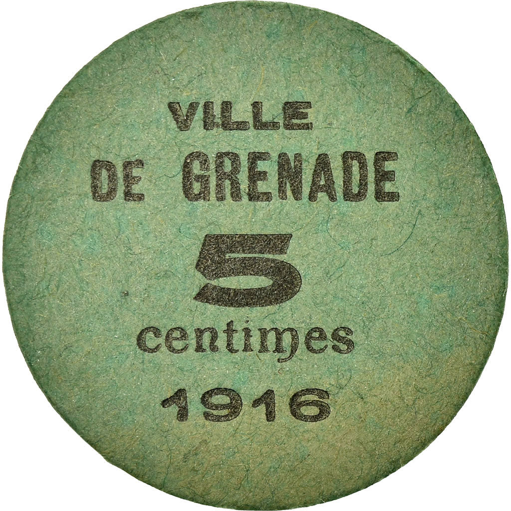 Münze, Frankreich, Union des Commerçants, Grenade, 5 Centimes, 1916, VZ