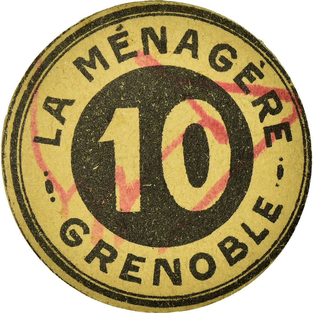 Coin, France, La Ménagère, Grenoble, 10 Centimes, AU(55-58), Cardboard