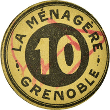 Coin, France, La Ménagère, Grenoble, 10 Centimes, AU(55-58), Cardboard