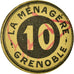 Coin, France, La Ménagère, Grenoble, 10 Centimes, AU(55-58), Cardboard