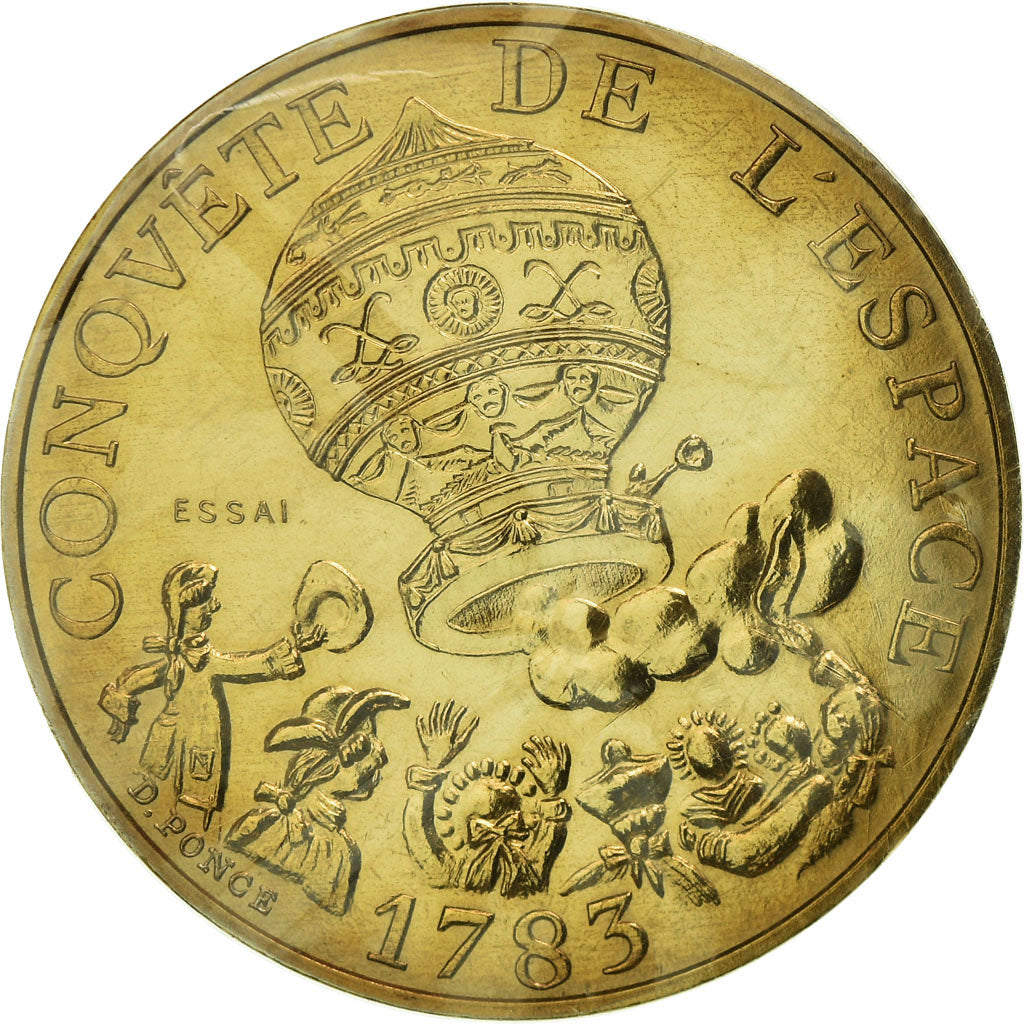 Coin, France, Conquête de l'espace, 10 Francs, 1983, Paris, ESSAI, MS(65-70)