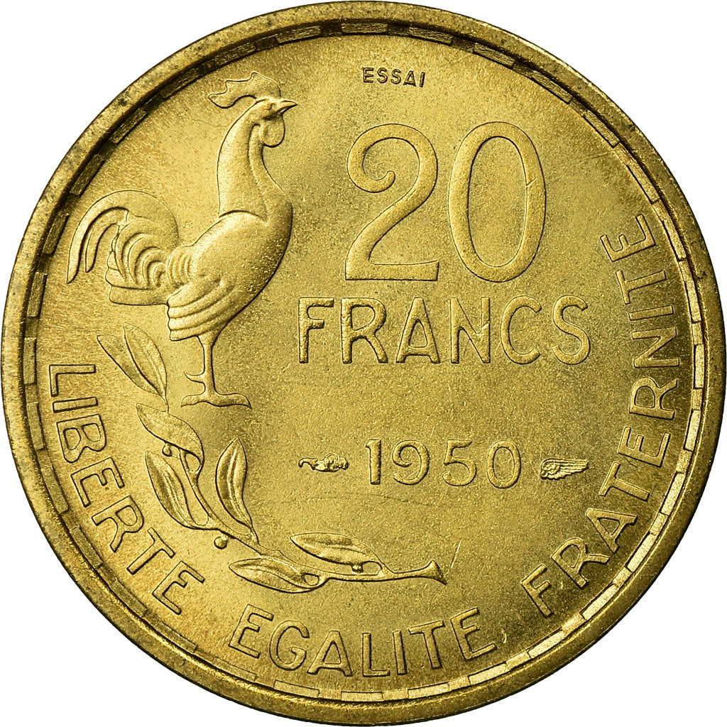 Coin, France, Guiraud, 20 Francs, 1950, Paris, ESSAI, MS(65-70)