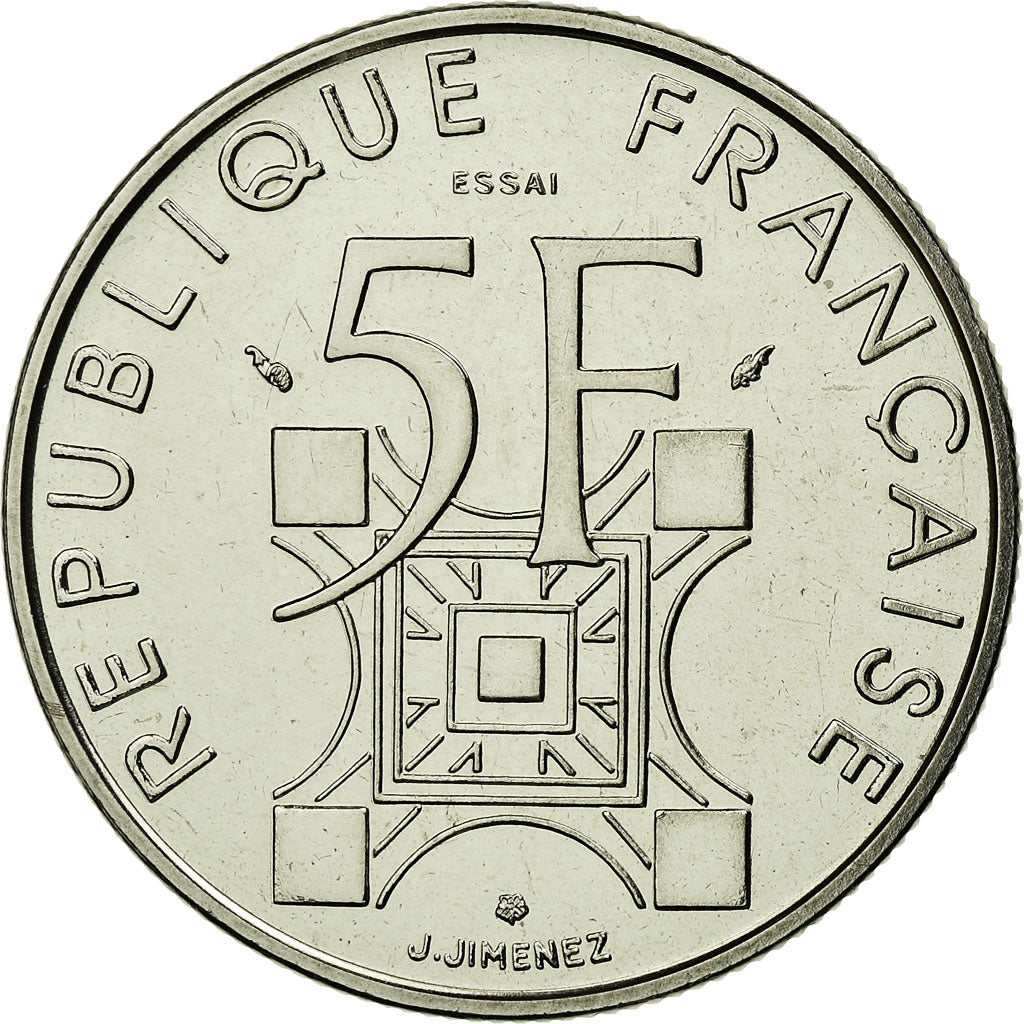 Monnaie, France, Tour Eiffel, 5 Francs, 1989, Paris, ESSAI, FDC, Nickel