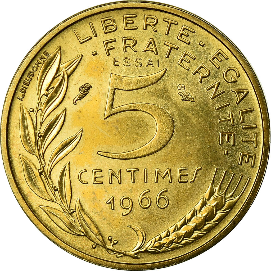 Monnaie, France, Marianne, 5 Centimes, 1966, Paris, ESSAI, SPL+