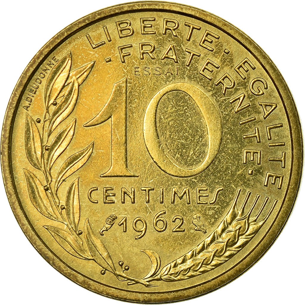 Coin, France, Marianne, 10 Centimes, 1962, Paris, ESSAI, MS(63)
