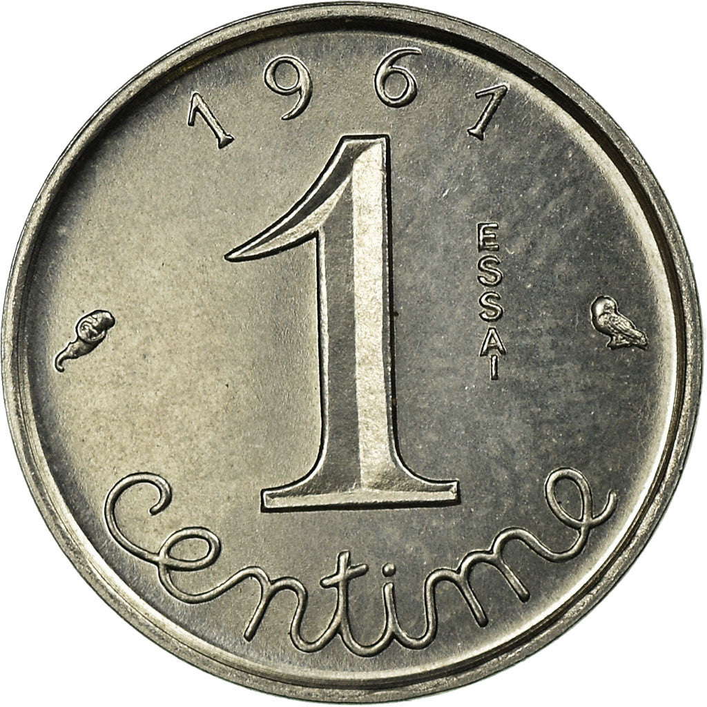 Coin, France, Épi, Centime, 1961, Paris, ESSAI, MS(64), Chrome-Steel, KM:E103