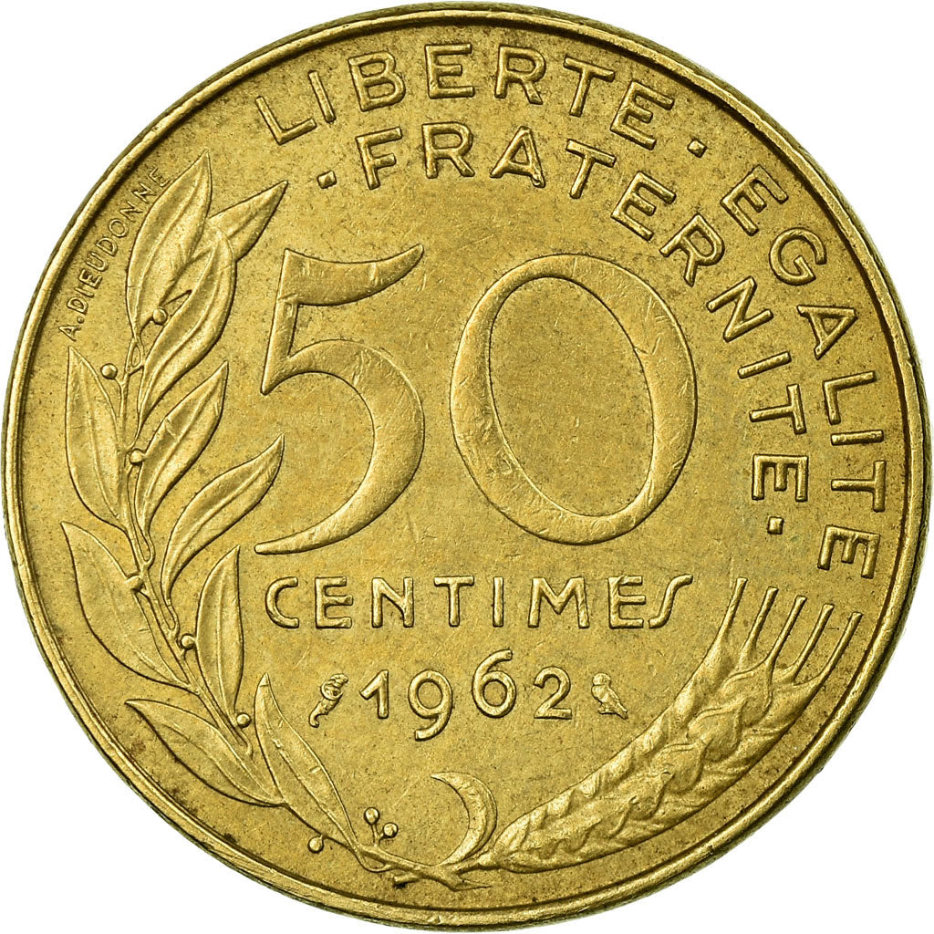 Coin, France, Marianne, 50 Centimes, 1962, Col à 4 plis, EF(40-45)
