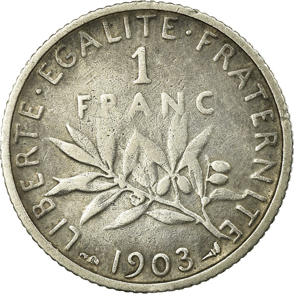 Monnaie, France, Semeuse, Franc, 1903, Paris, TB+, Argent, Gadoury:467, KM:844.1