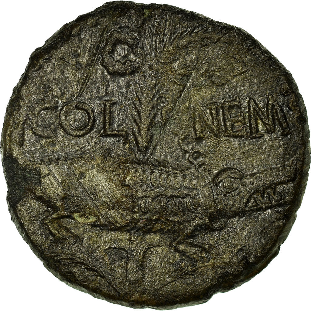 Coin, Augustus, Dupondius, 10-14 AD, Nîmes, VF(30-35), Bronze, RIC:160