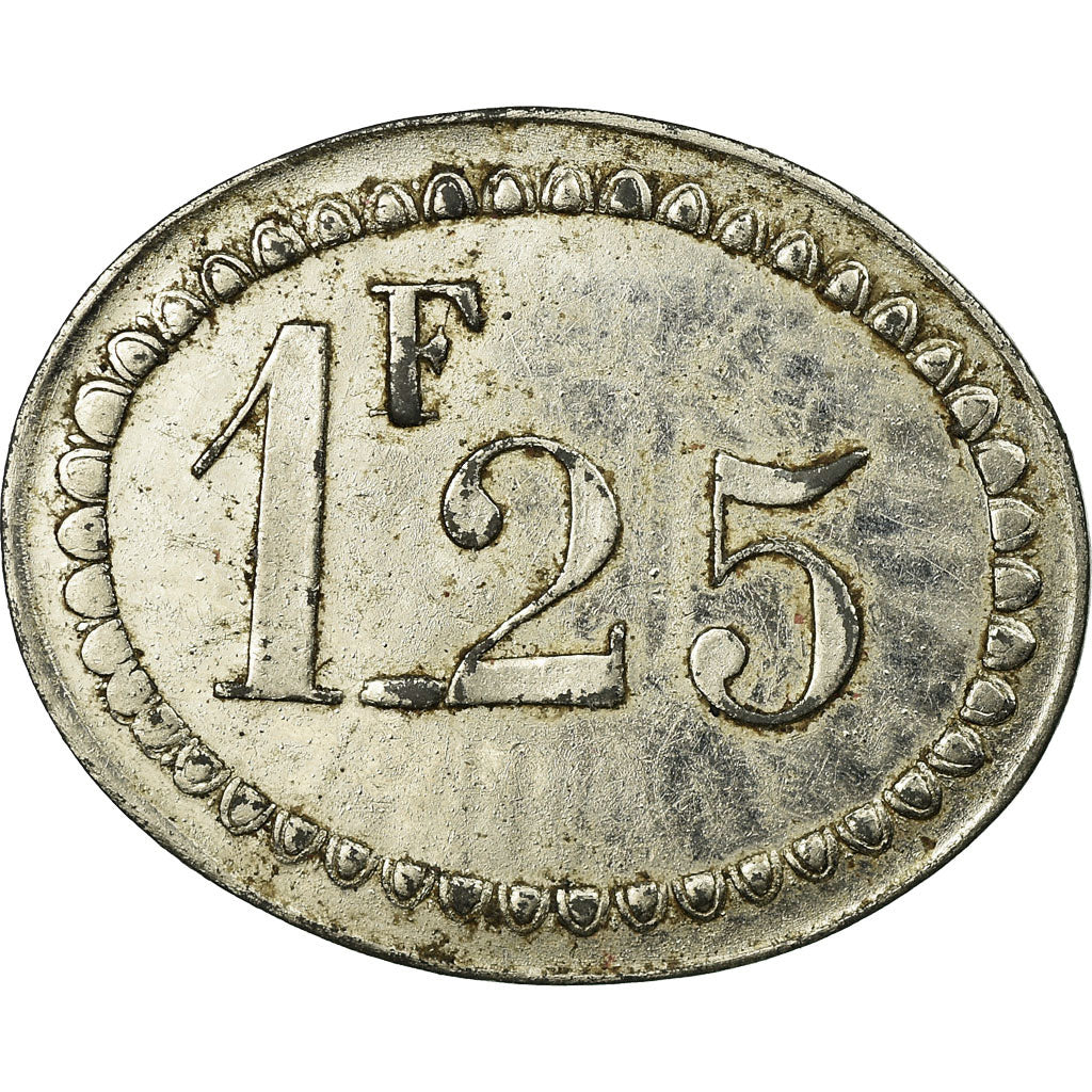 Moneta, Francia, Taverne des Dauphins, Grenoble, 1.25 Franc, BB+, Nickel plated