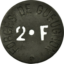 Coin, France, Forges de Gueugnon, Gueugnon, 2 Francs, AU(50-53), Zinc
